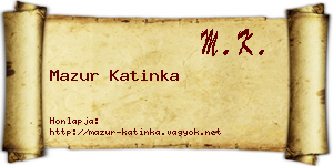 Mazur Katinka névjegykártya